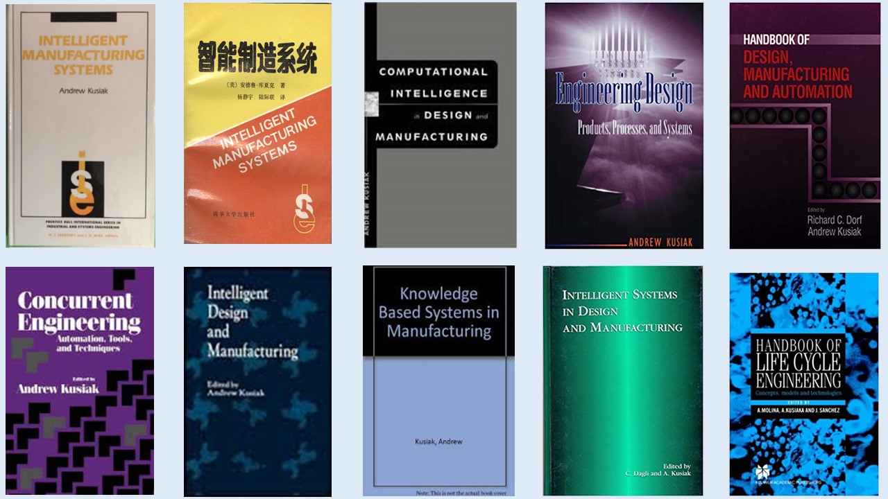 Covers of books written or edited by Andrew Kusiak